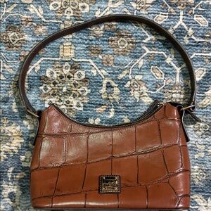 Dooney & Bourke Brown Croc-Embossed Shoulder Bag